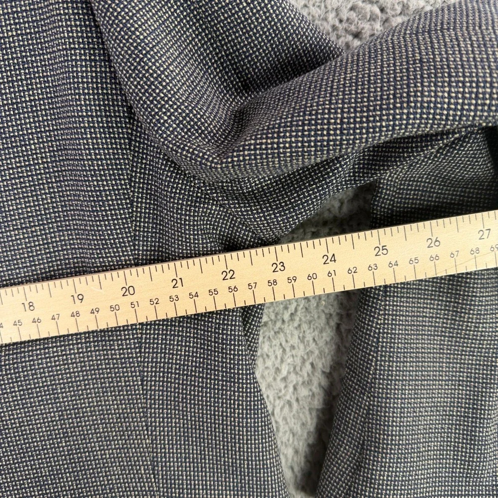 Canali Blazer Mens 56L Blue Silk Wool Micro Check 3 Button Blazer Italy US 46L